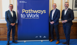 Alan Milburn, Councillor Sir Steve Houghton CBE, And Oliver Coppard, South Yorkshire's Mayor At The Pathways To Work Anniversary Of The Commission Report Event