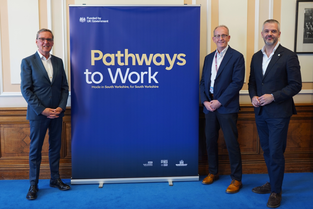 Alan Milburn, Councillor Sir Steve Houghton CBE, And Oliver Coppard, South Yorkshire's Mayor At The Pathways To Work Anniversary Of The Commission Report Event