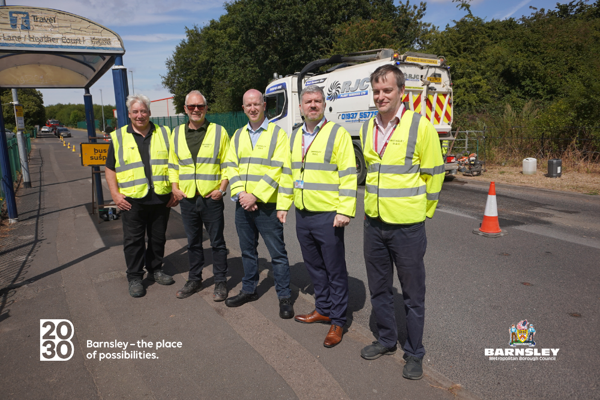 Road resurfacing team with the Leader and Deputy Leader.png