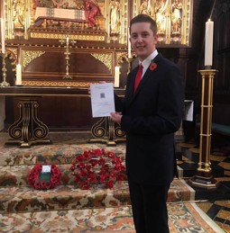 Dominic Jones MYP at the remembrance service in London