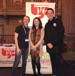 Brandon Green MYP, Alyssa Butler Deputy MYP and Dominic Jones MYP at a British Youth Council convention and the regional youth stars awards ceremony