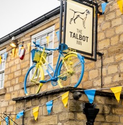 The Talbot Inn decorated with bunting