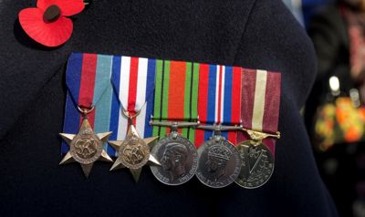 Soldier wearing medals