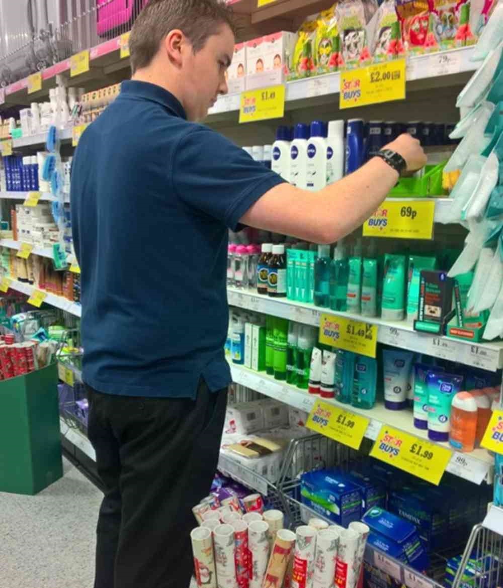 Josh working at Quality Save