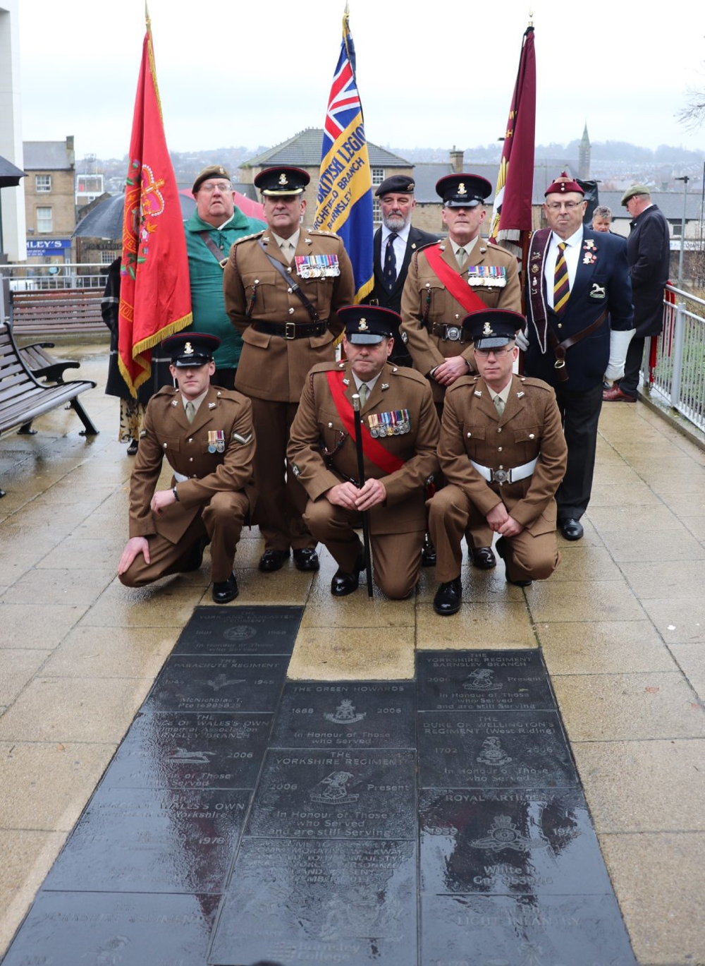 Servicemen at walkway