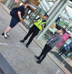 Meeting police in Barnsley interchange
