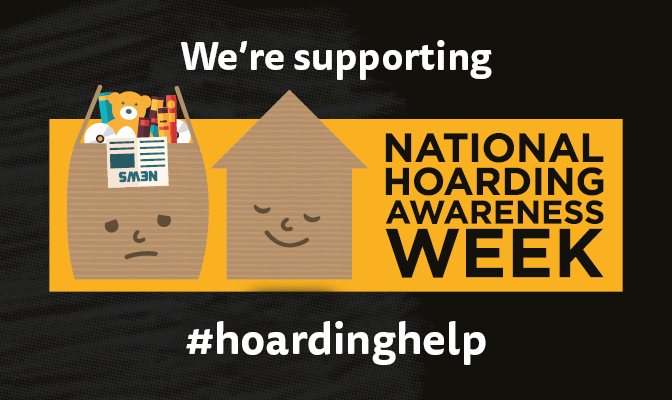 We're supporting National Hoarding Awareness Week with image of 2 houses.