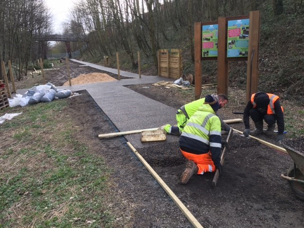 New multi-user paths being installed at the Embankment at Goldthorpe