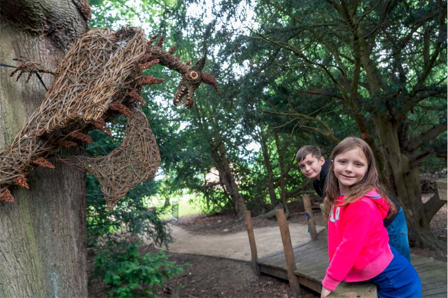 Dragon with children at Cannon Hall