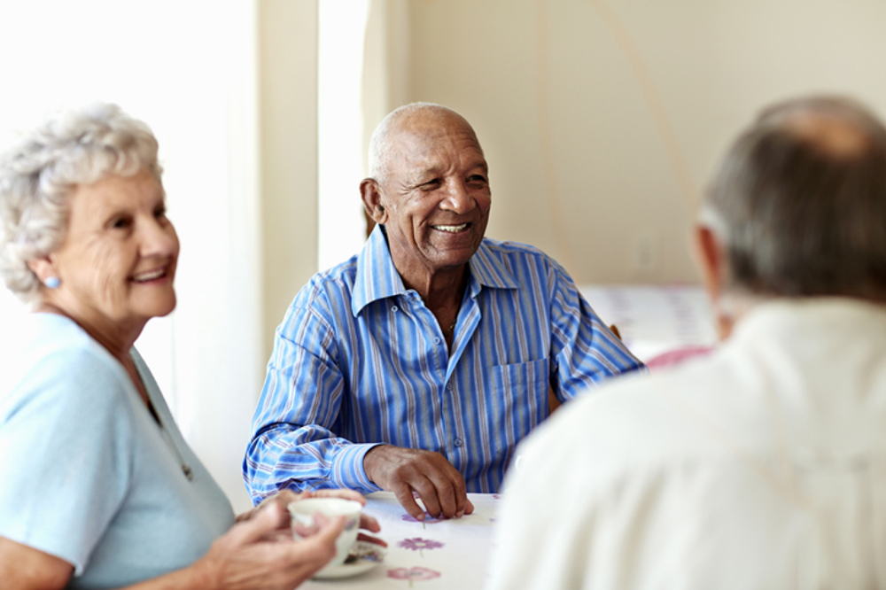 Group of older people talking