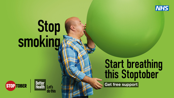 Stop smoking. Start breathing this Stoptober. Get free support