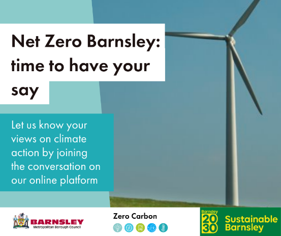Net Zero Barnsley: time to have your say with image of a wind turbine