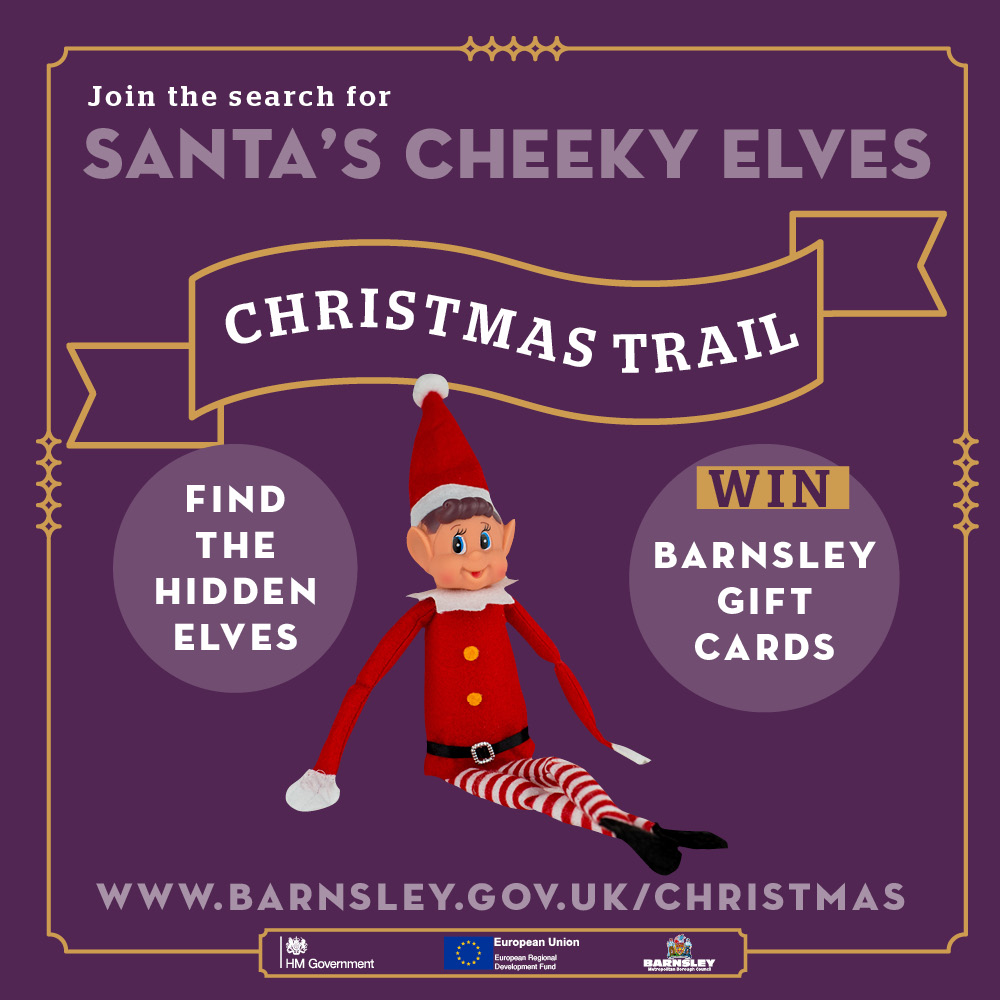 Santa's cheeky elves Christmas Trail with picture of a toy elf