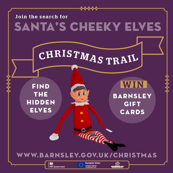 Santa's cheeky elves Christmas Trail with picture of a toy elf