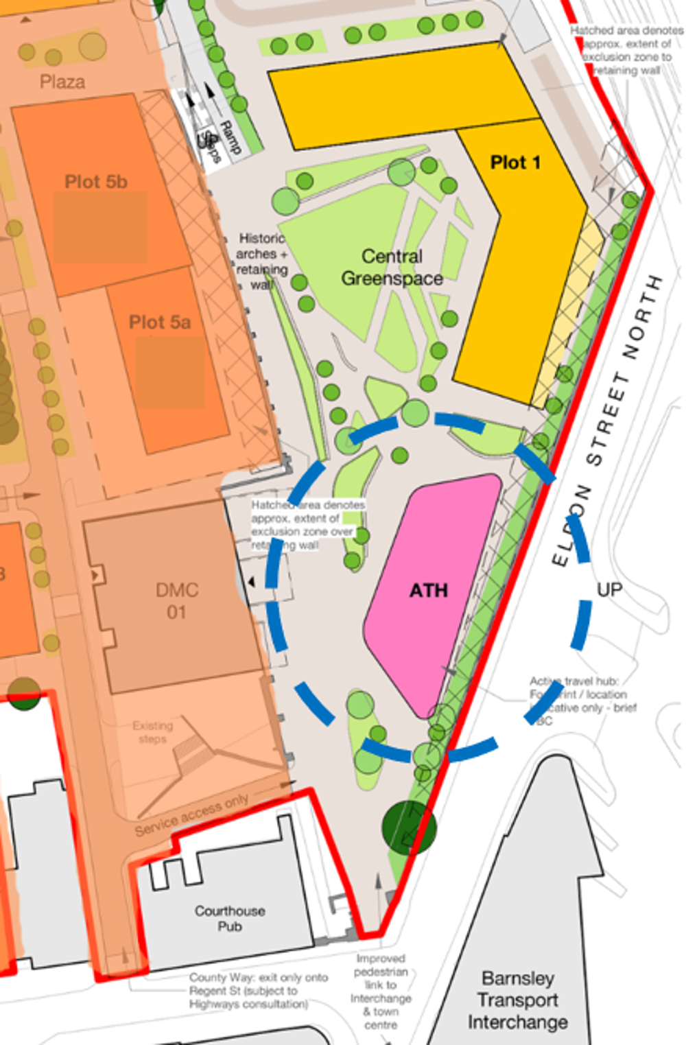 The Seam plan showing new Active Travel Hub