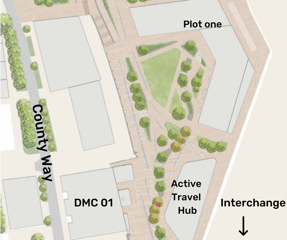 The Seam plan showing new public spaces