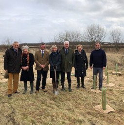 Lindrick Golf Club - tree planting with club officials and Andrew Coombe and Lady Neill - 28 February 2022