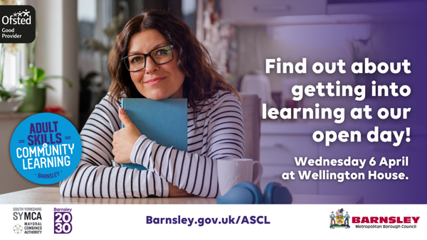 Find out about getting into learning at our open day! Wednesday 6 April at Wellington House.