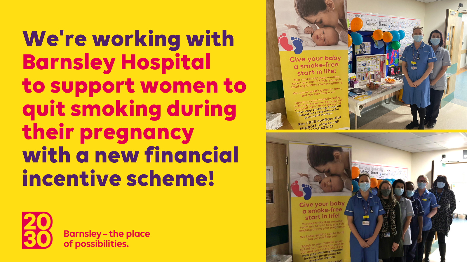 We're working with Barnsley Hospital to support women to quit smoking during their pregnancy with a new financial incentive scheme!
