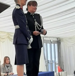 HM Lord-Lieutenant presenting an award at the South Yorkshire Police Long Service presentation 8 April 2022