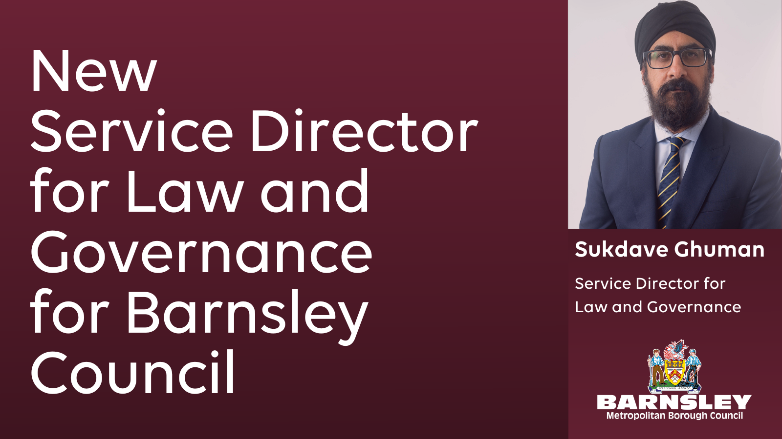 New service director for Law and Governance for Barnsley Council