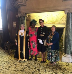 Presentation of MBE to Maggie Stubbs with The Lord Mayor and Lady Mayoress of Sheffield - 23 May 2022