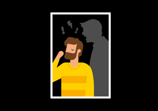 Man being shouted at