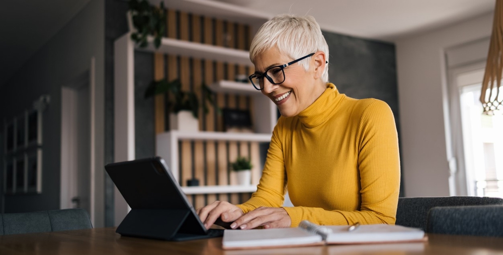 Woman working from home