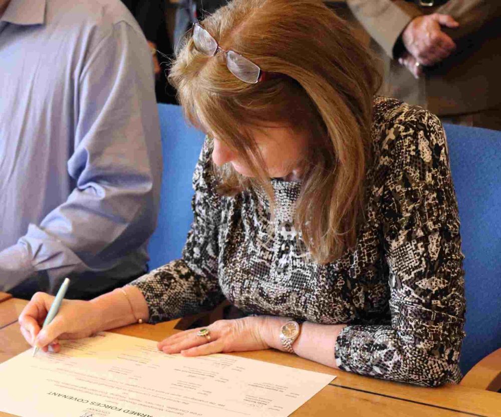 Armed Forces Covenant signing in office