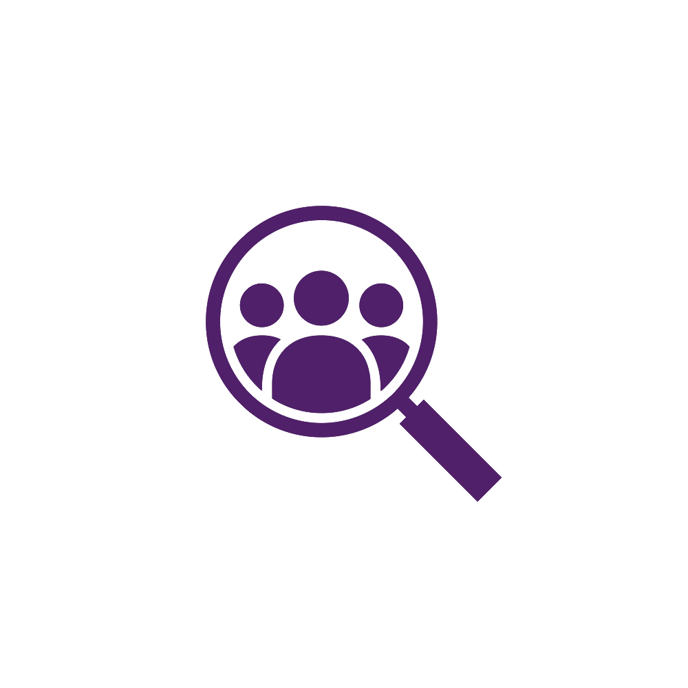 Magnifying glass with people