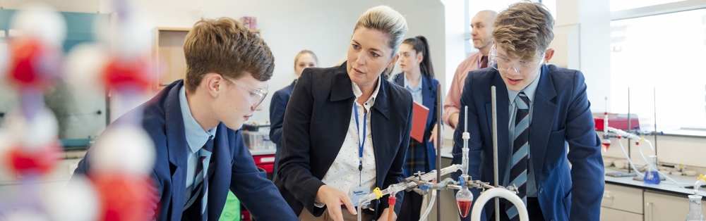 Students learning in a science lesson