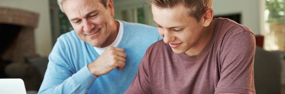 Teenager learning with adult