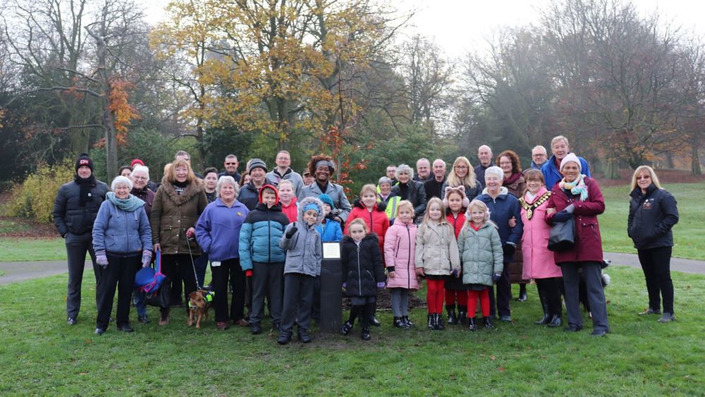 group stood around in park