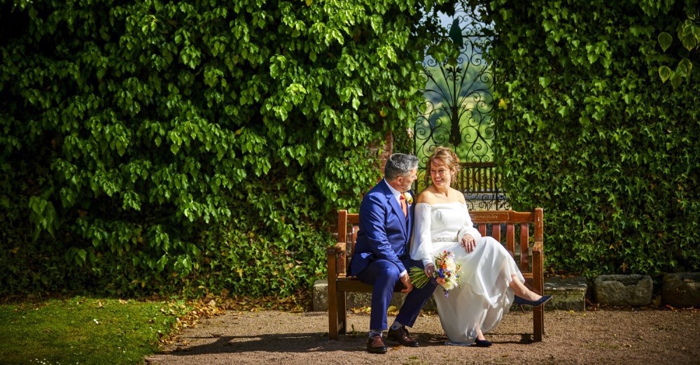 Couple in gardens at Cannon Hall