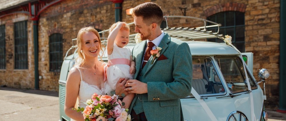 Couple with daughter at Elsecar Heritage Centre