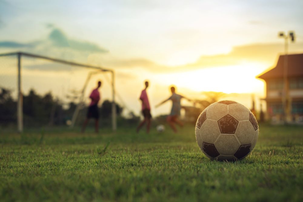 Game of football on a field