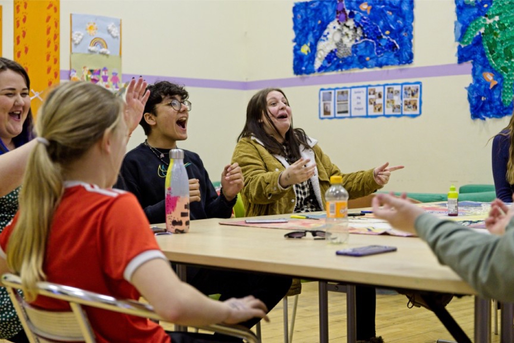 Teens enjoying activities at YMCA