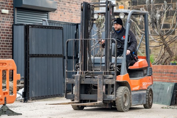 Adult learner on a forklift at the Sector Routeways Forklift training day