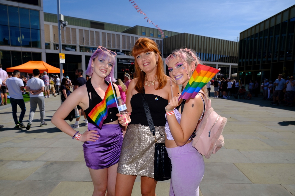 three girls at Barnsley Pride