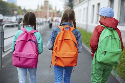 Children walking to town