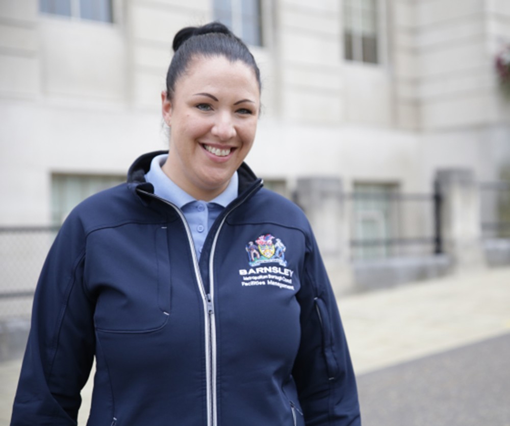 Lisa outside Barnsley Town Hall