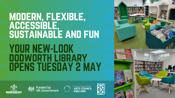Modern, flexible, accessible, sustainable and fun - your new-look Dodworth Library opens Tuesday 2 May