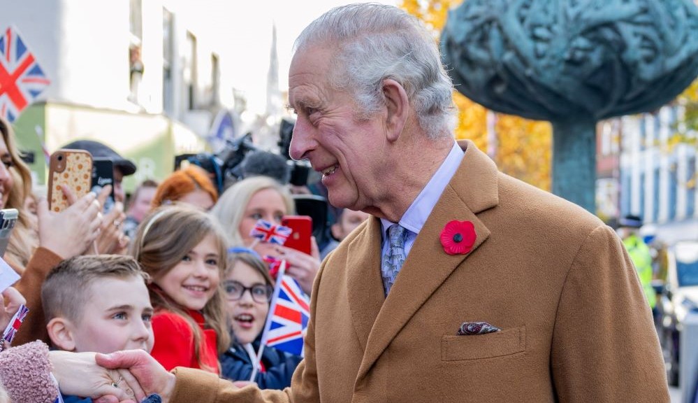 King Charles with crowd of people