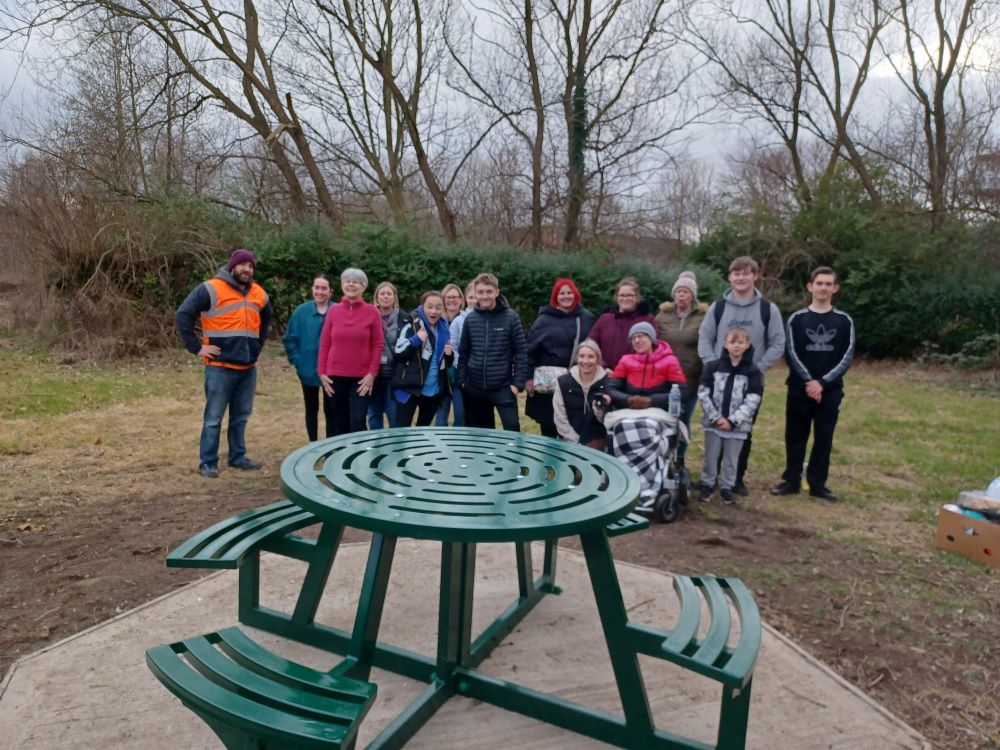 People stood in park