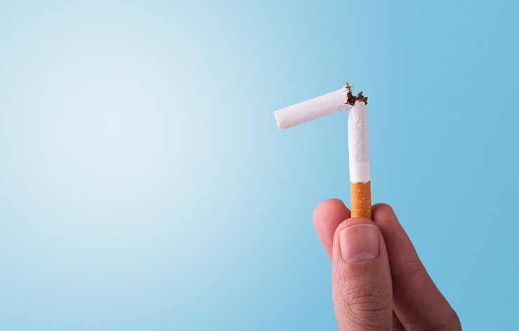 Cigarette broken in half