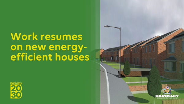 Work resumes on new energy-efficient houses
