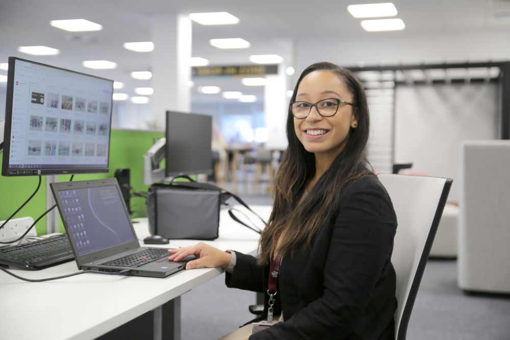 Woman sat at desk