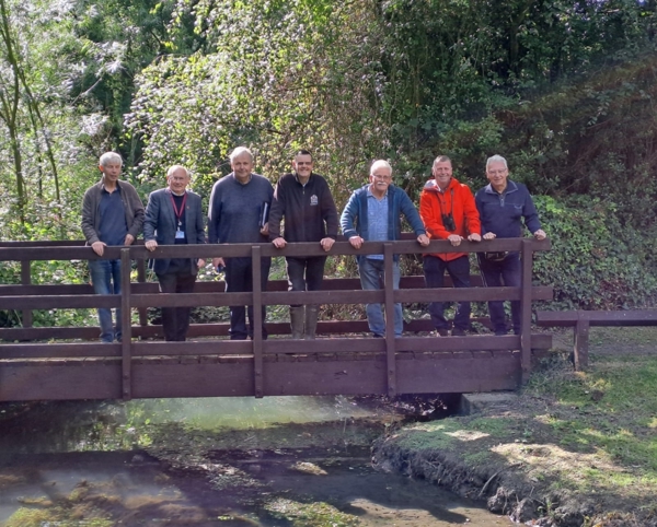 People on the bridge at Carlton Marsh