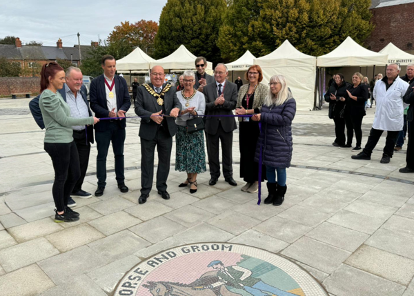 Goldthorpe Town Square opening ribbon cutting