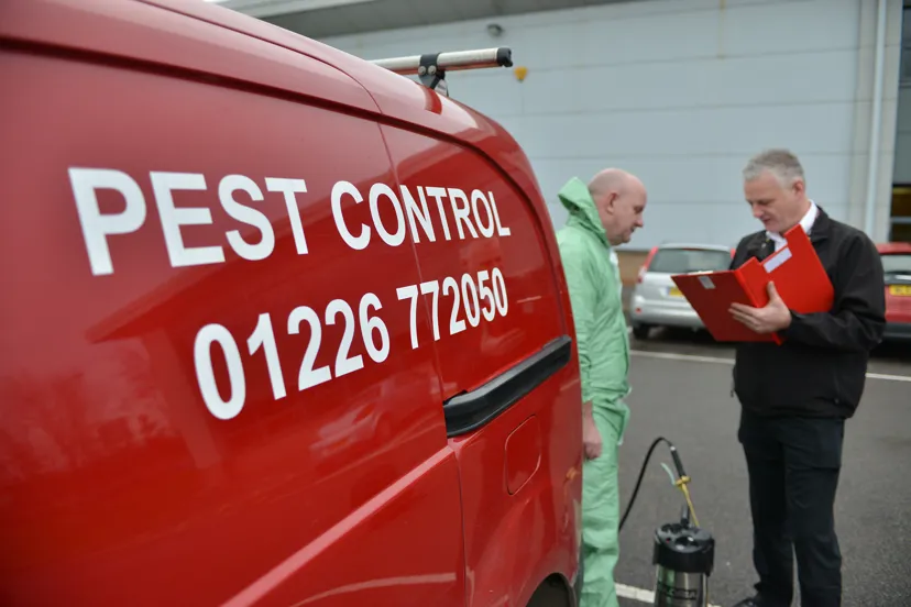 Pest control van.